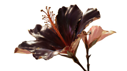 Flower with a brown stem and a pink flower bud