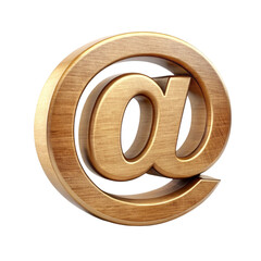 Wooden At Sign Symbol for Email Communication and Internet Connectivity
