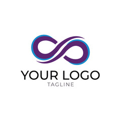 Infinity symbol logo with blue and purple gradient