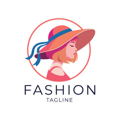 Fashion Logo Woman in a Stylish Hat