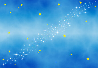 夜空に輝く天の川の背景イラスト4