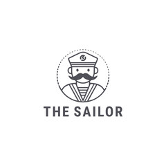 Sailor logo with line, nautical style for strong and adventurous branding.