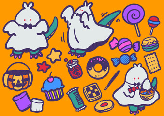 ハロウィン用おばけ_カラー