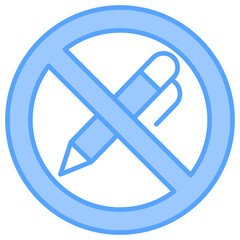 No Writing Blue Icon