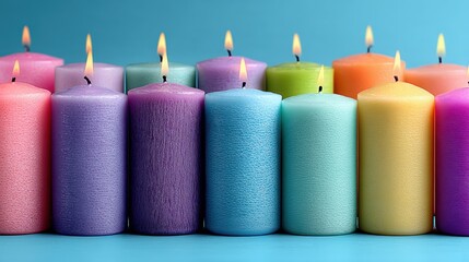 Colorful Candles Burning Brightly - Relaxation, Home Decor