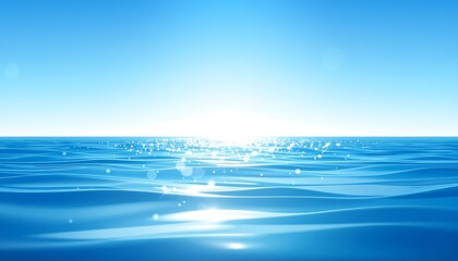 Calm Ocean Sunrise Seascape.