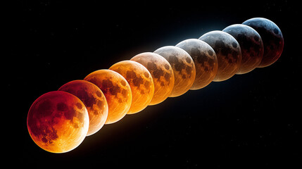 Time-Lapse Sequence of Total Lunar Eclipse - Astronomy Photography