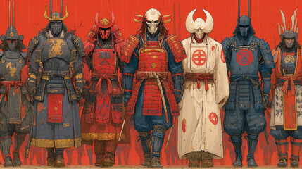 Obraz premium Traditional Japanese Ronin Warriors - 47 Ronin Story