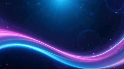 Obraz premium Abstract Neon Blue and Pink Waves Background. Glowing Light Trails and Particles on Dark Surface, Futuristic Digital Design