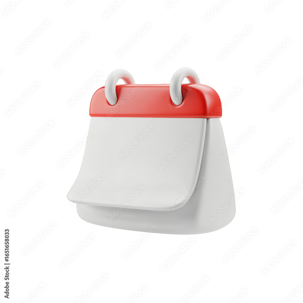Poster 3d calendar icon with blank pages for scheduling and planning. isolated 3d render illustration for w