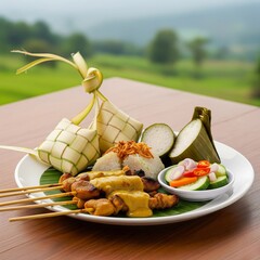 Authentic Padang Satay: Delicious Grilled Meat with West Sumatra's Typical Yellow Sauce
