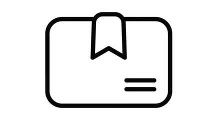 Illustration of simple line drawing of a package isolated on white background