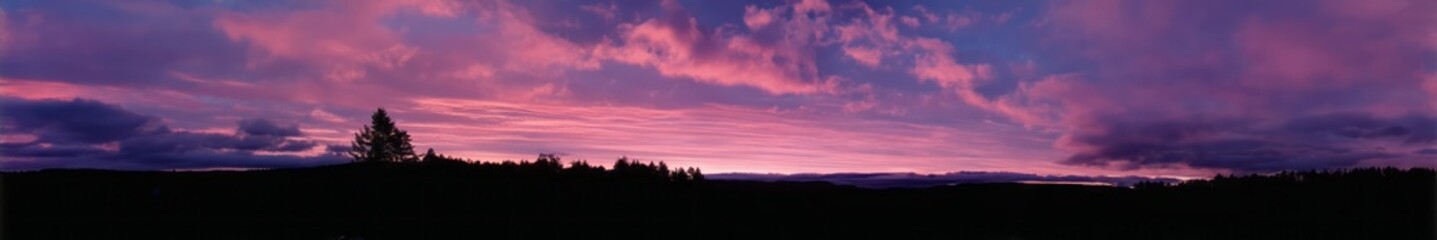 Panoramic hdr sunset view nature 360 degrees