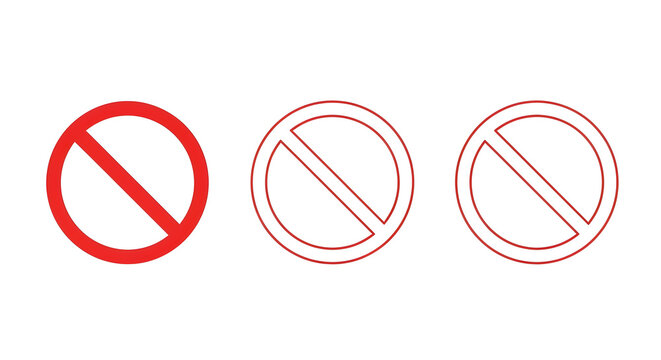 Clear prohibition symbols convey important restrictions and safety warnings across various applications