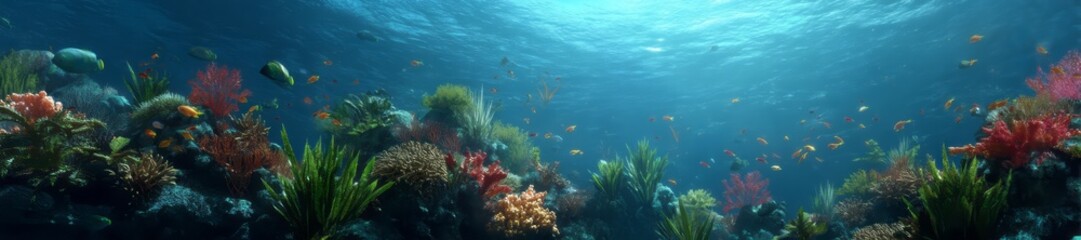 Obraz premium Underwater coral reef hdr panorama 360 degrees