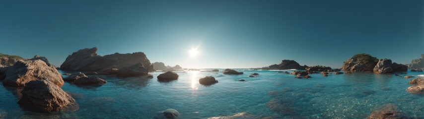 Obraz premium Nature panoramas ocean rocks hdr 360 degrees