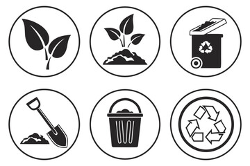 Ecology and environment icons isolated on white background for web and print