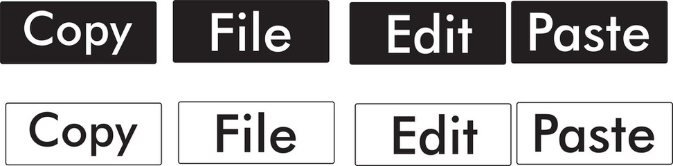 Modern copy and paste interface buttons for easy editing, file management, and creative workflow