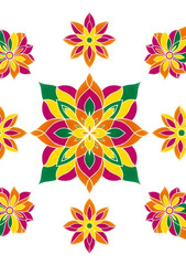 Vibrant floral pattern design element for festive cards and creative projects, originally a scalable vector graphic