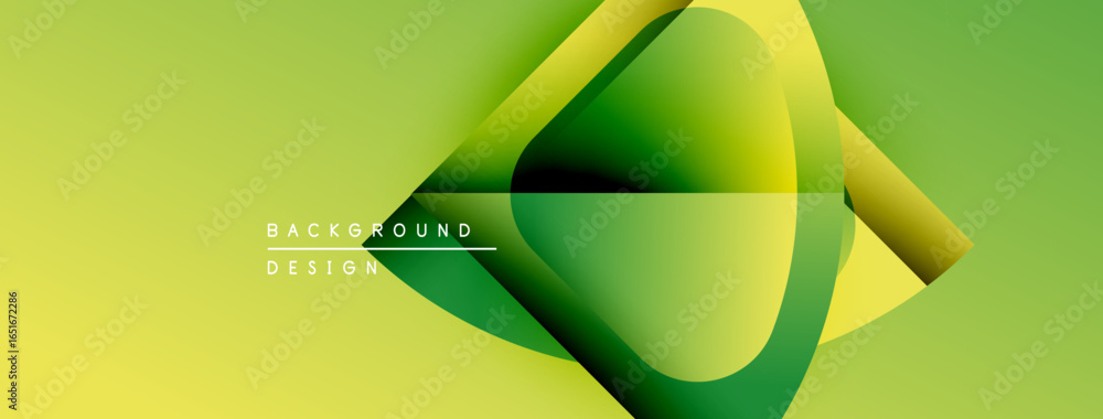 Aufkleber abstract yellow green design. fluid shapes overlap creating dynamic visual effect. modern background