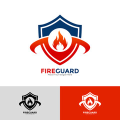 Fire guard logo vector template Suitable for fire protection services, security companies, home safety product brands, or insurance providers