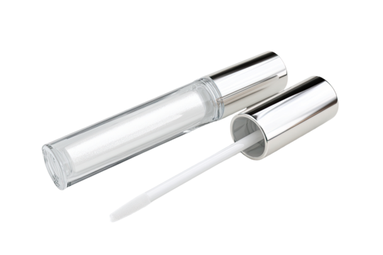 Clear gloss tube, open & closed, with applicator