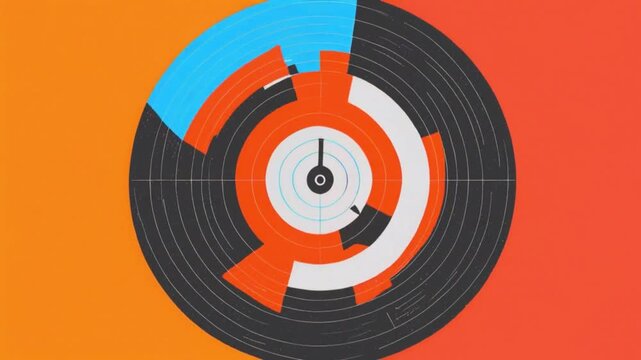 A high-contrast art collage illustrating brand positioning strategies with a circular target at the center, symbolizing strategic focus and market segmentation.