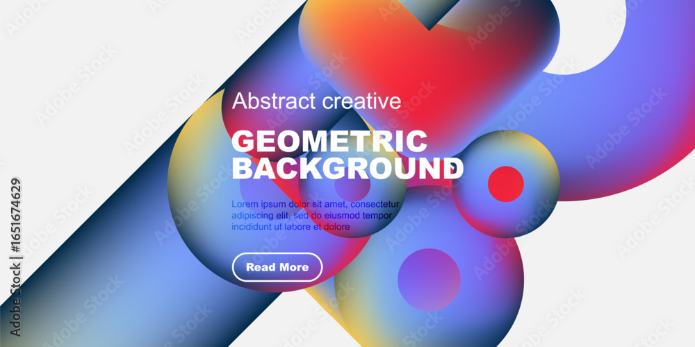 Poster vibrant abstract geometric background. overlapping colorful shapes create dynamic visual effect. tex