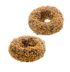 chocolote donut with peanut sprinkles