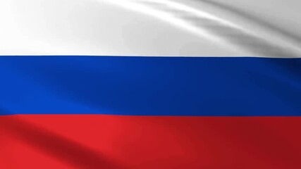 Russia Flag Dancing in Wind, Seamless 60fps Loop - Powered by Adobe