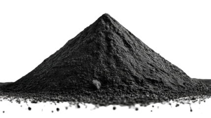 Coal Dust Pile: A detailed view of a mountain of coal dust, with each particle creating a texture of darkness and potential energy.