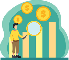 Financial analysis growth illustration