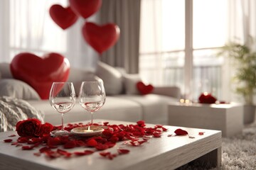 Romantic Valentine's Day interior scene