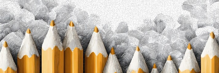 Colorful Pencils Arranged With Textured Background Showcasing Creativity in Drawing and Art