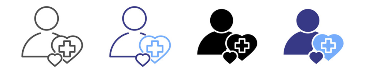 Fototapeta premium patient icon set multiple style