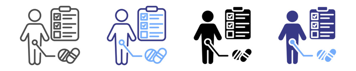 clinical trial icon set multiple style