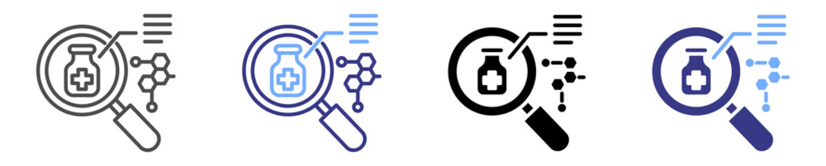 medical research icon set multiple style
