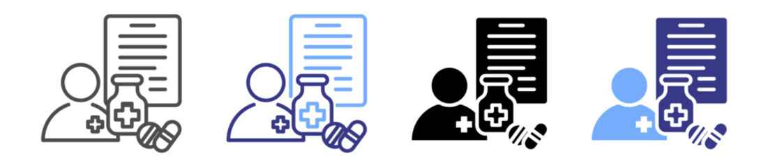 pharmacist icon set multiple style