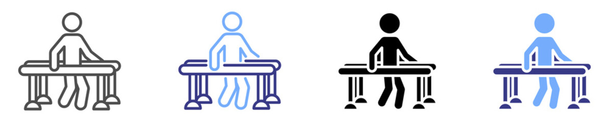 physical therapy icon set multiple style