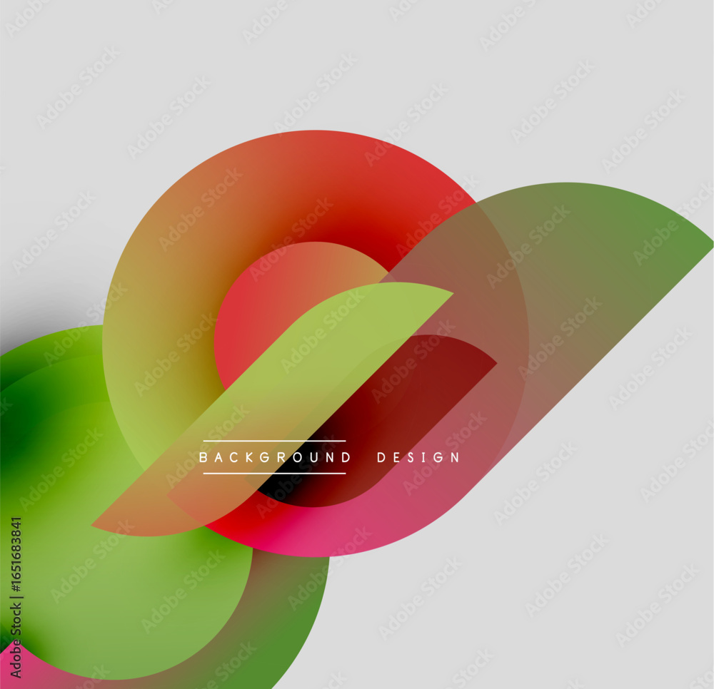 Poster abstract colorful shapes overlap. gradient hues create dynamic visual effect. modern design elements