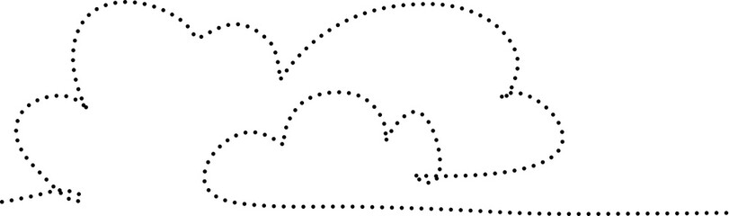 Cloud icon in dot line style