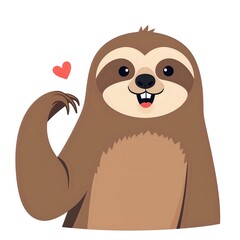 Obraz premium Adorable sloth expressing love with a heart gesture
