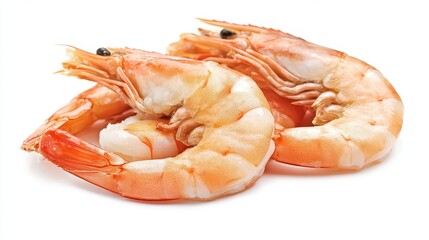 Fresh Orange Shrimp Isolated on White Background for Seafood Dishes