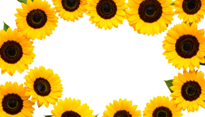 PNG Transparent Sunflower Frame Border Design