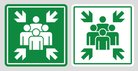  assembly point emergency sign vector illustration isolated design