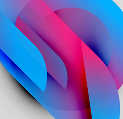 Abstract composition. Overlapping shapes, vibrant colors, smooth gradients create dynamic visual experience. Modern design, fluid forms.