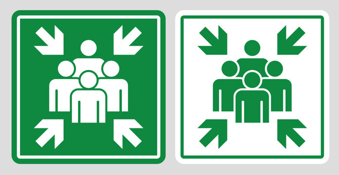  assembly point emergency sign vector illustration isolated design