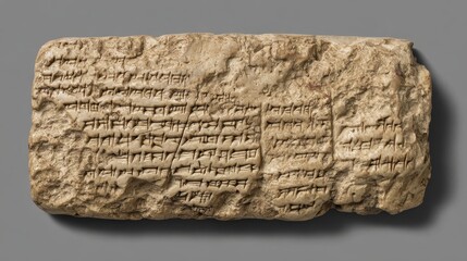 Ancient Cuneiform Tablet with Historical Text and Inscriptions