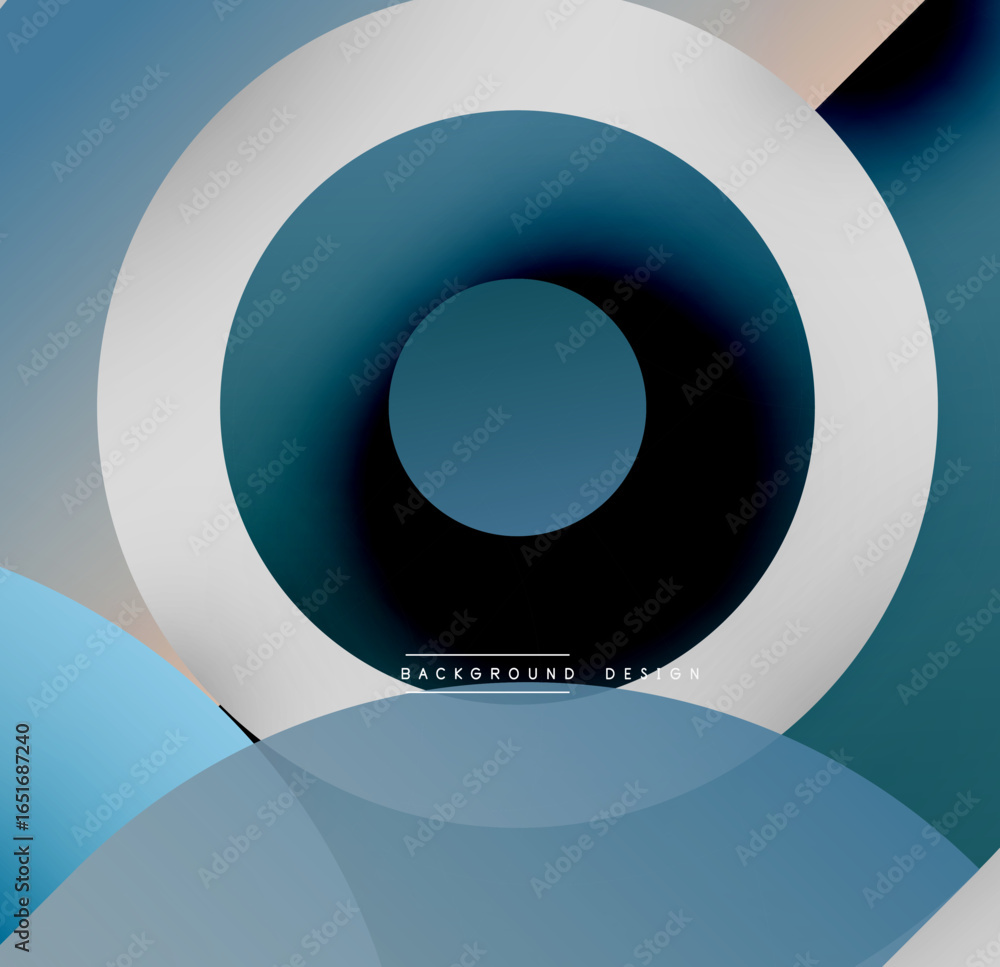 Poster abstract concentric circles. gradient shades create depth. modern design element for backgrounds, pr