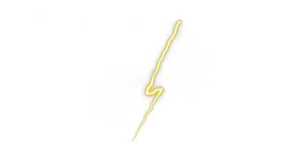 Yellow Bolt Icon Isolated On PNG and White Background